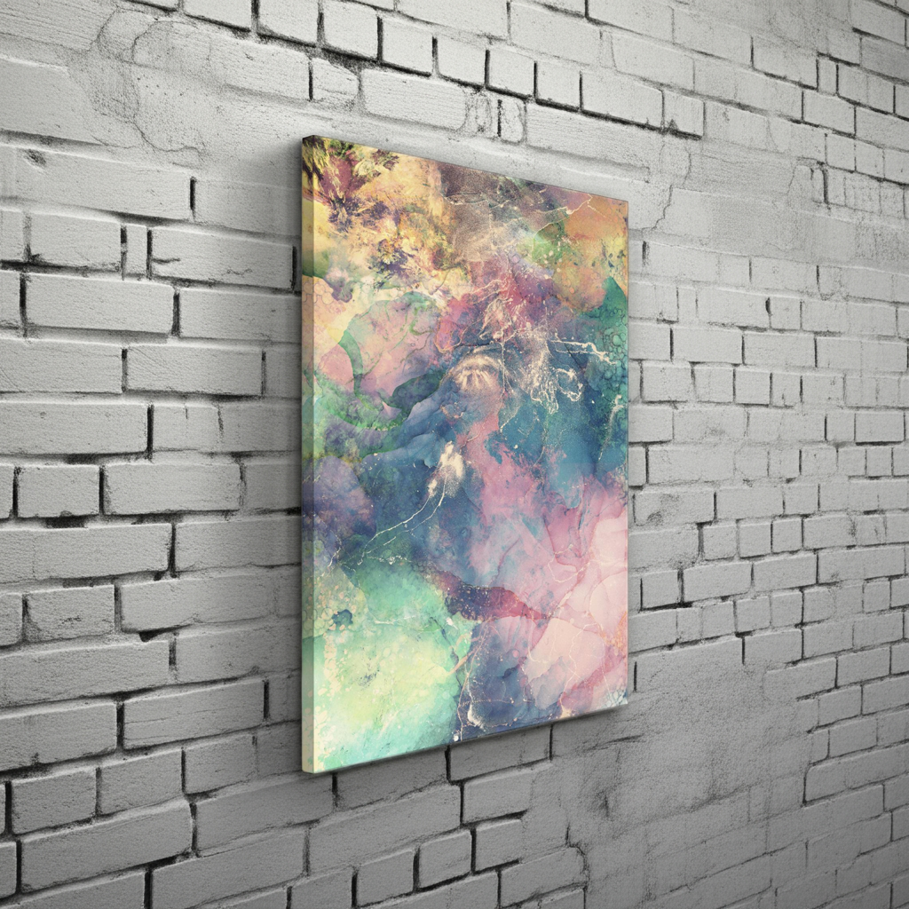 Modernes Leinwandbild mit explosiven Farben