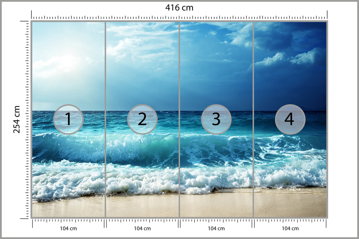Fototapete Strand Meer Wellen – Maritime Urlaubsstimmung