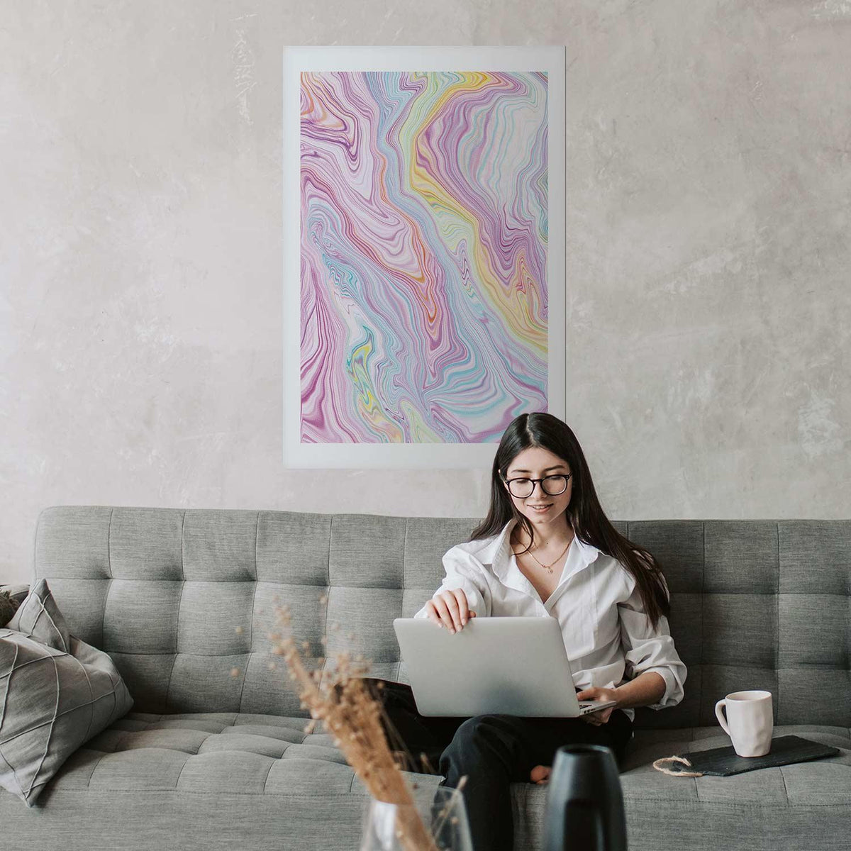 Poster - Colorful Dream - abstract shapes in pastel shades