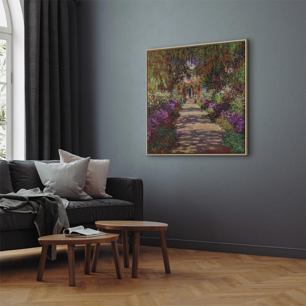 Leinwandbild - Claude Monet – A Pathway in Monet's Garden