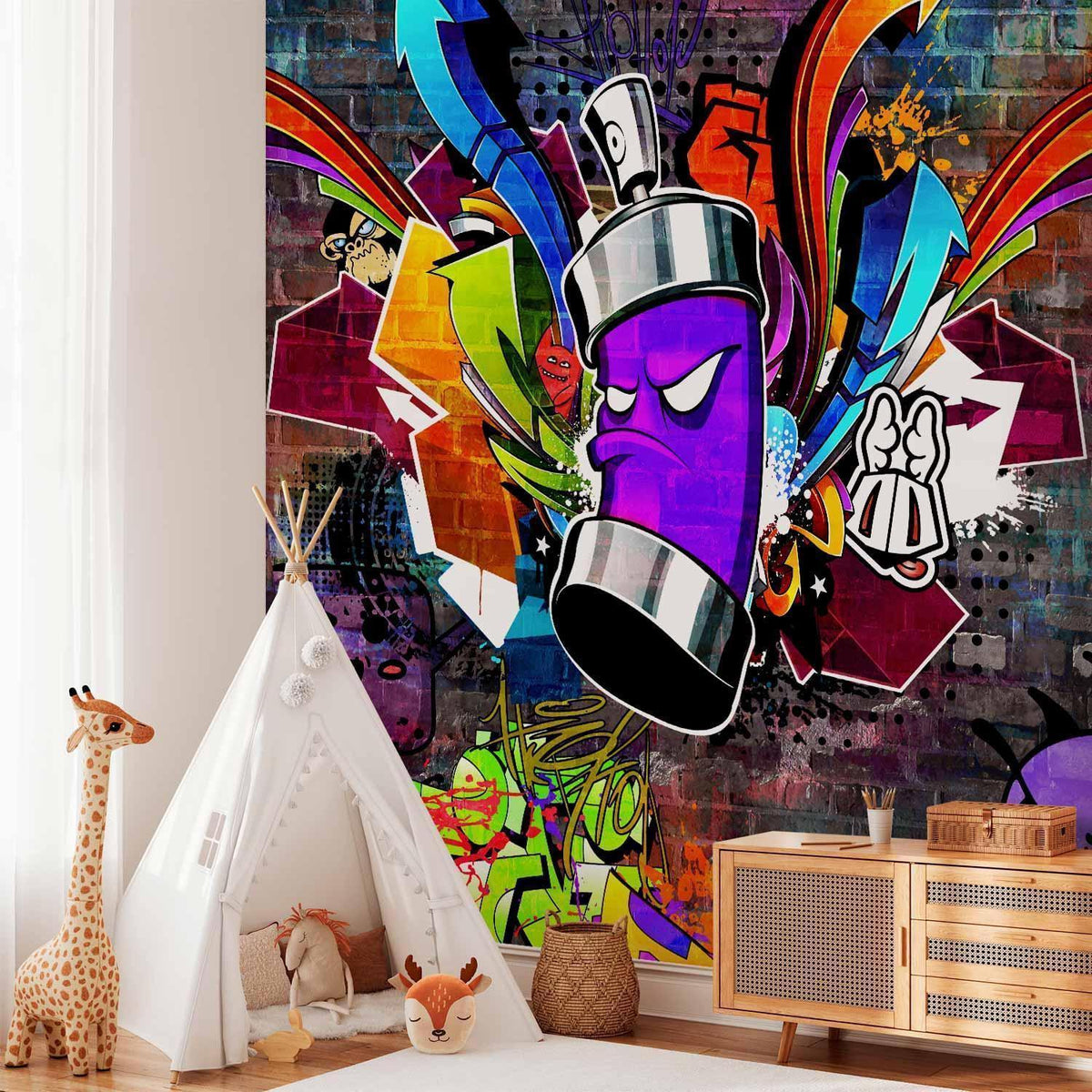 Fototapete - Graffiti: Colourful attack