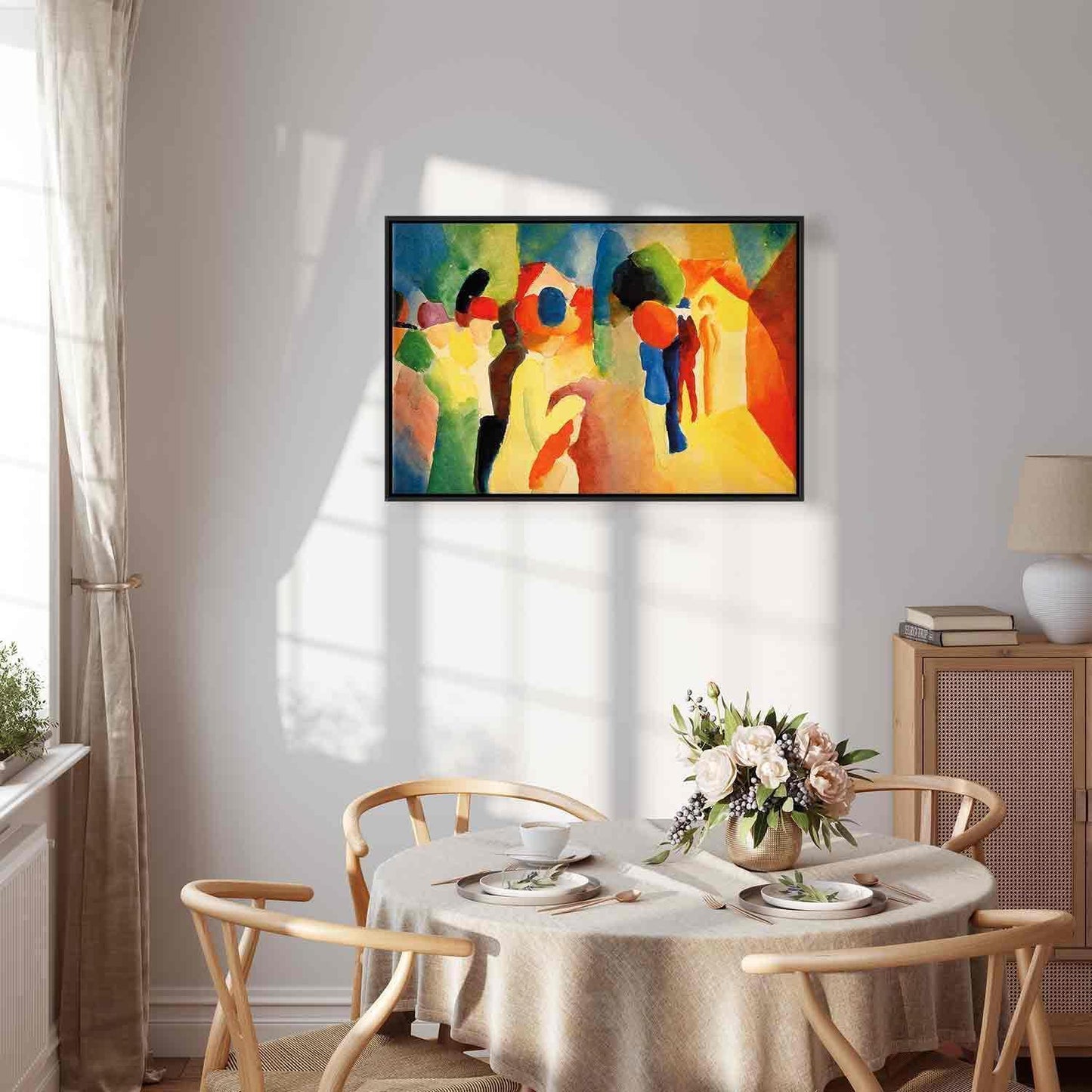 Leinwandbild - With a Yellow Jacket (August Macke) Artgeist