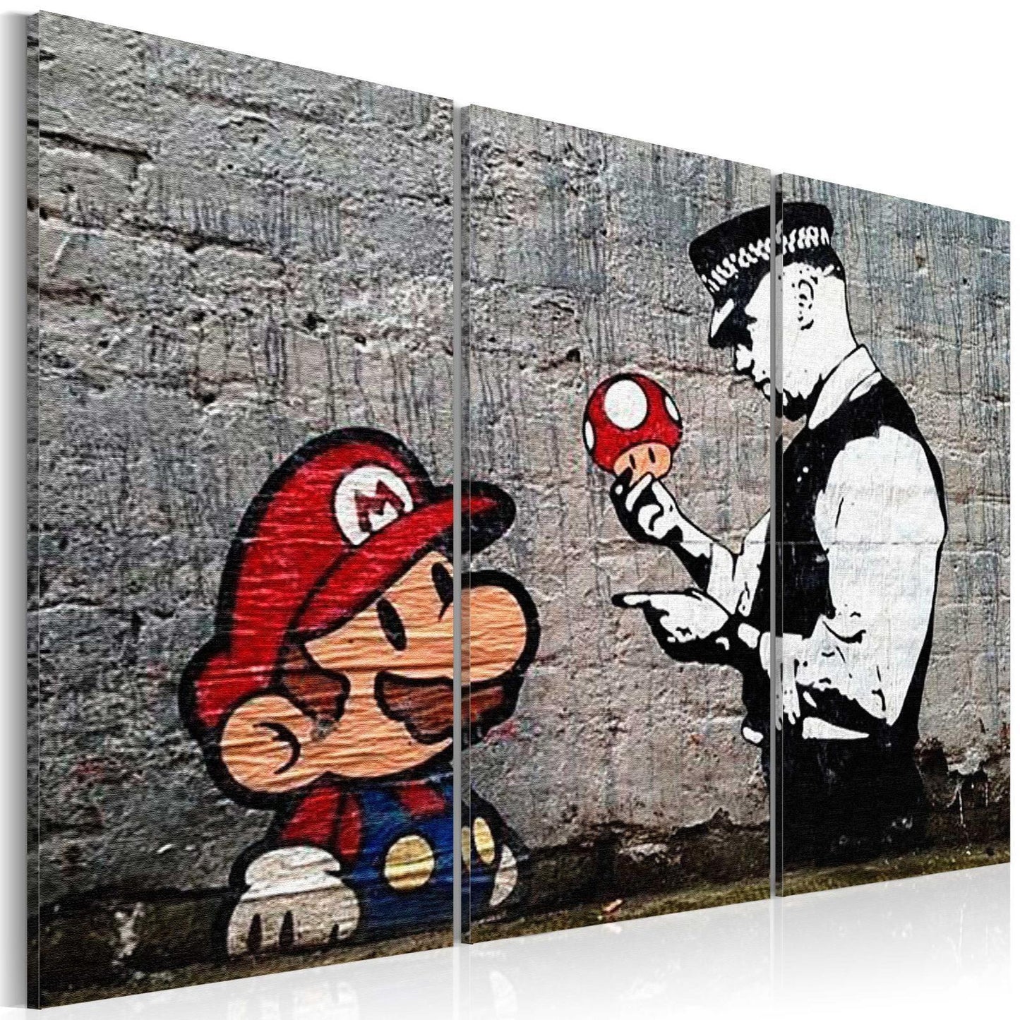 Leinwandbild - Super Mario Mushroom Cop by Banksy