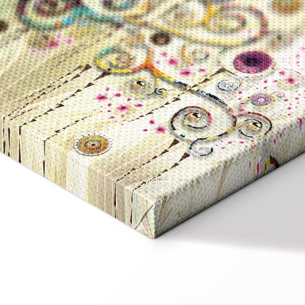 Leinwandbild Gustav Klimt Lebensbaum Bunt – Symbolische Wandkunst