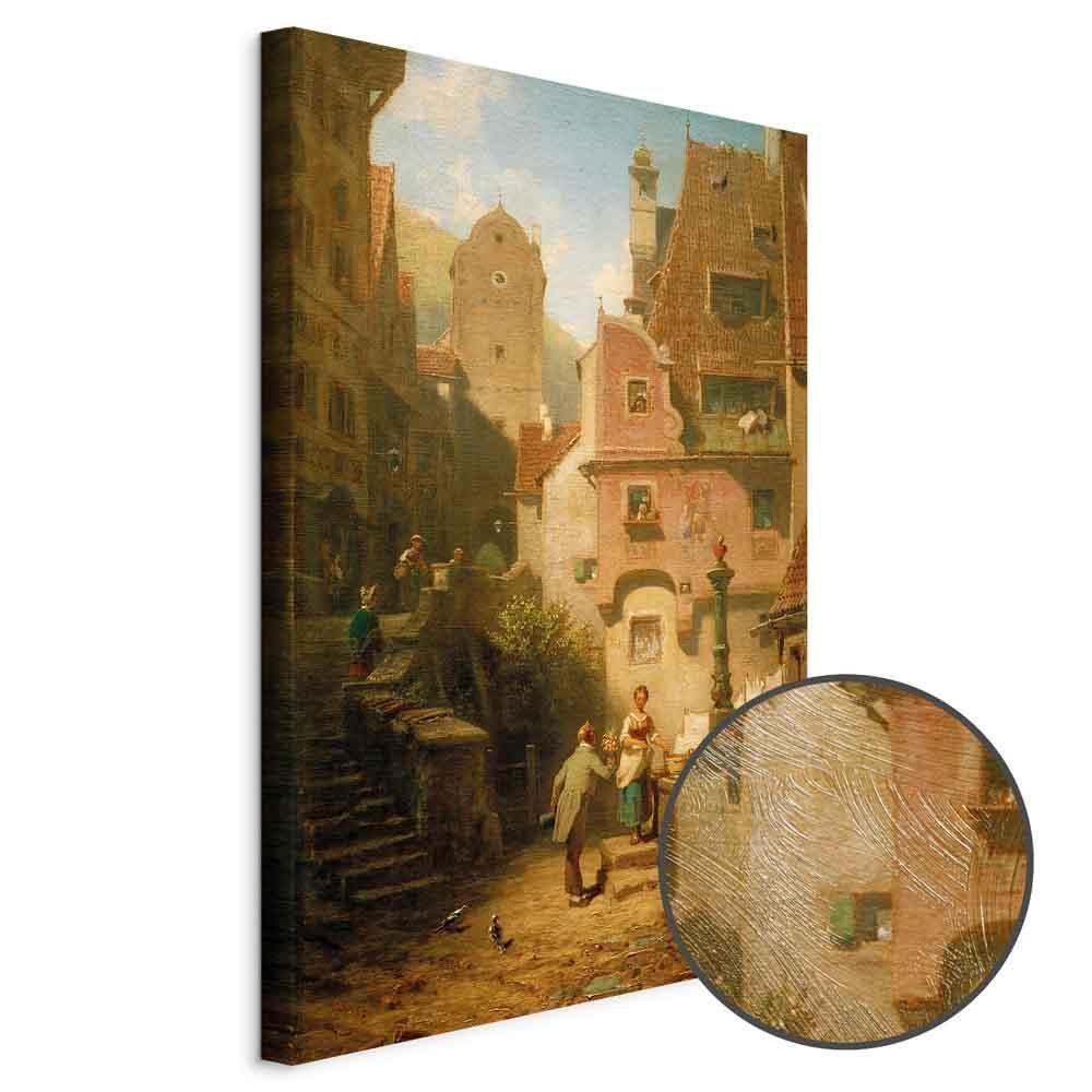 Leinwandbild - Carl Spitzweg – Well-Wisher Presenting Flowers