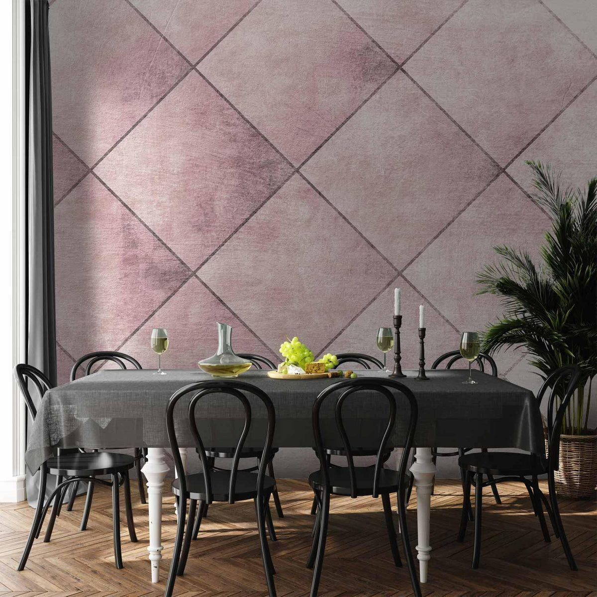 Fototapete - Perfect cuts - uniform geometric pattern in tiled pattern with pattern