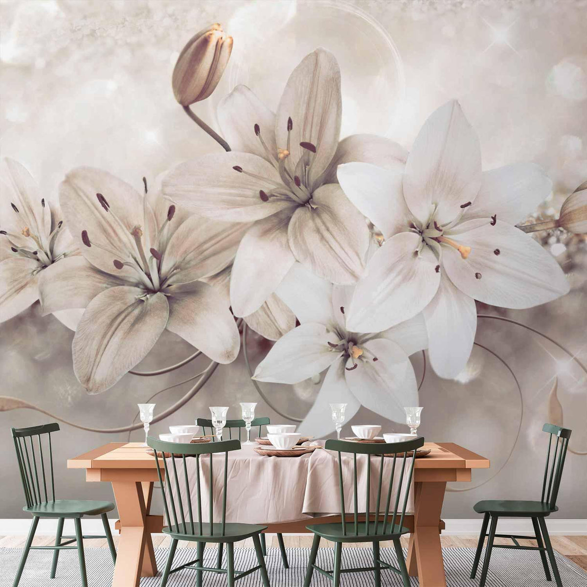 Fototapete - Diamond Lilies