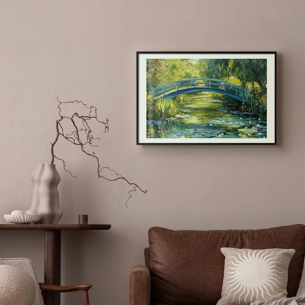 Poster - Impressionist bridge - painting of a bridge against a picturesque background