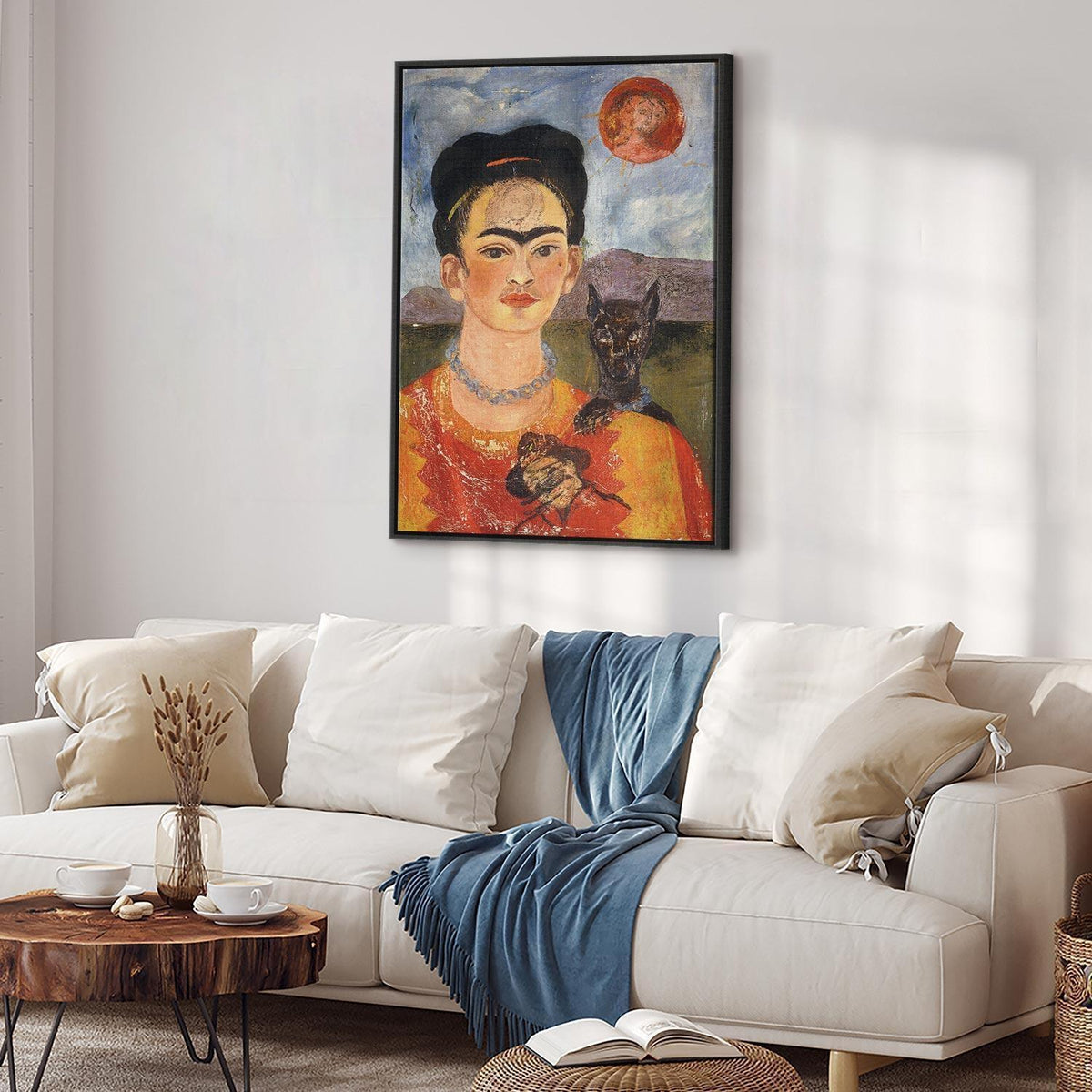 Leinwandbild - Frida Kahlo – Self-Portrait with Diego on My Breast