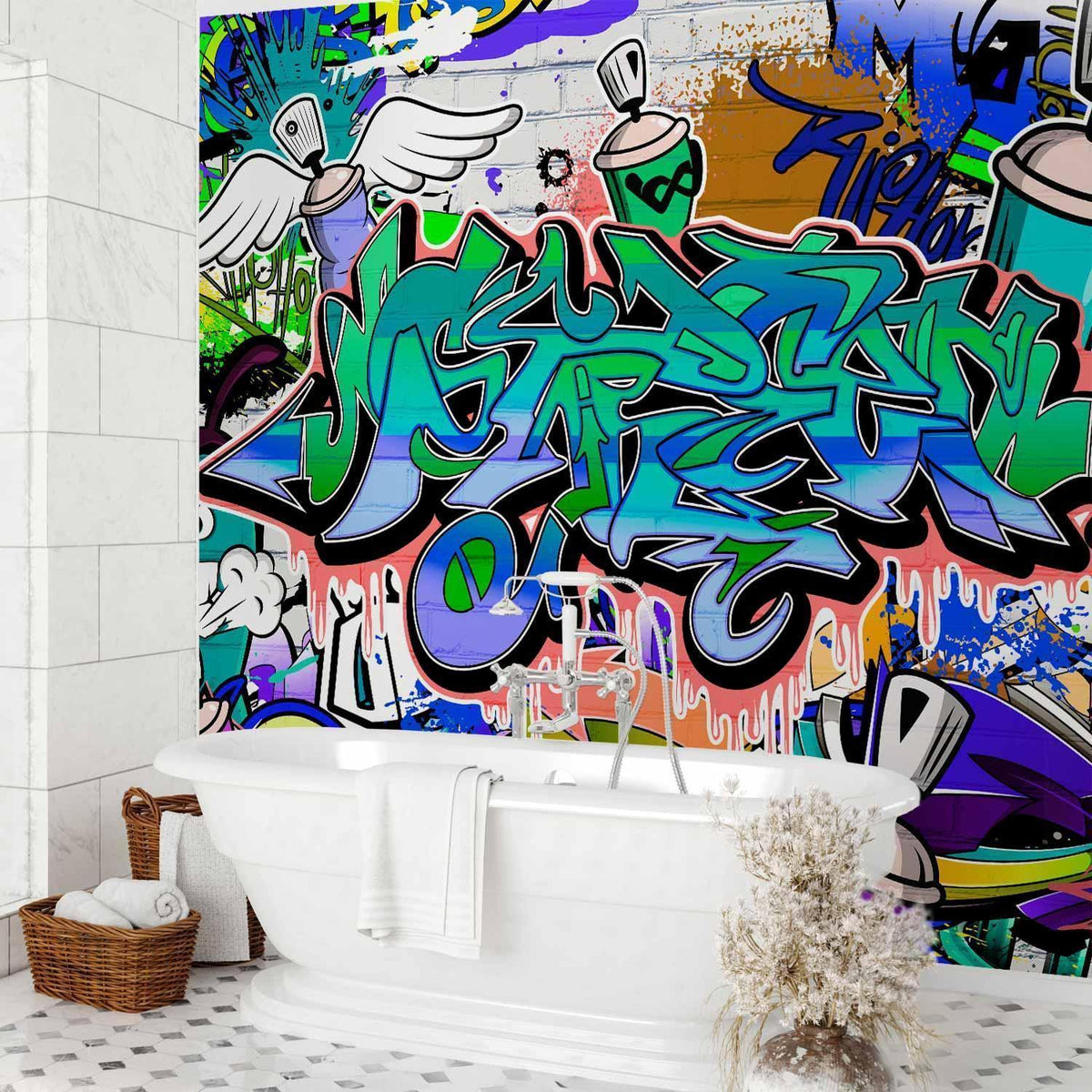 Fototapete - Graffiti: blue theme