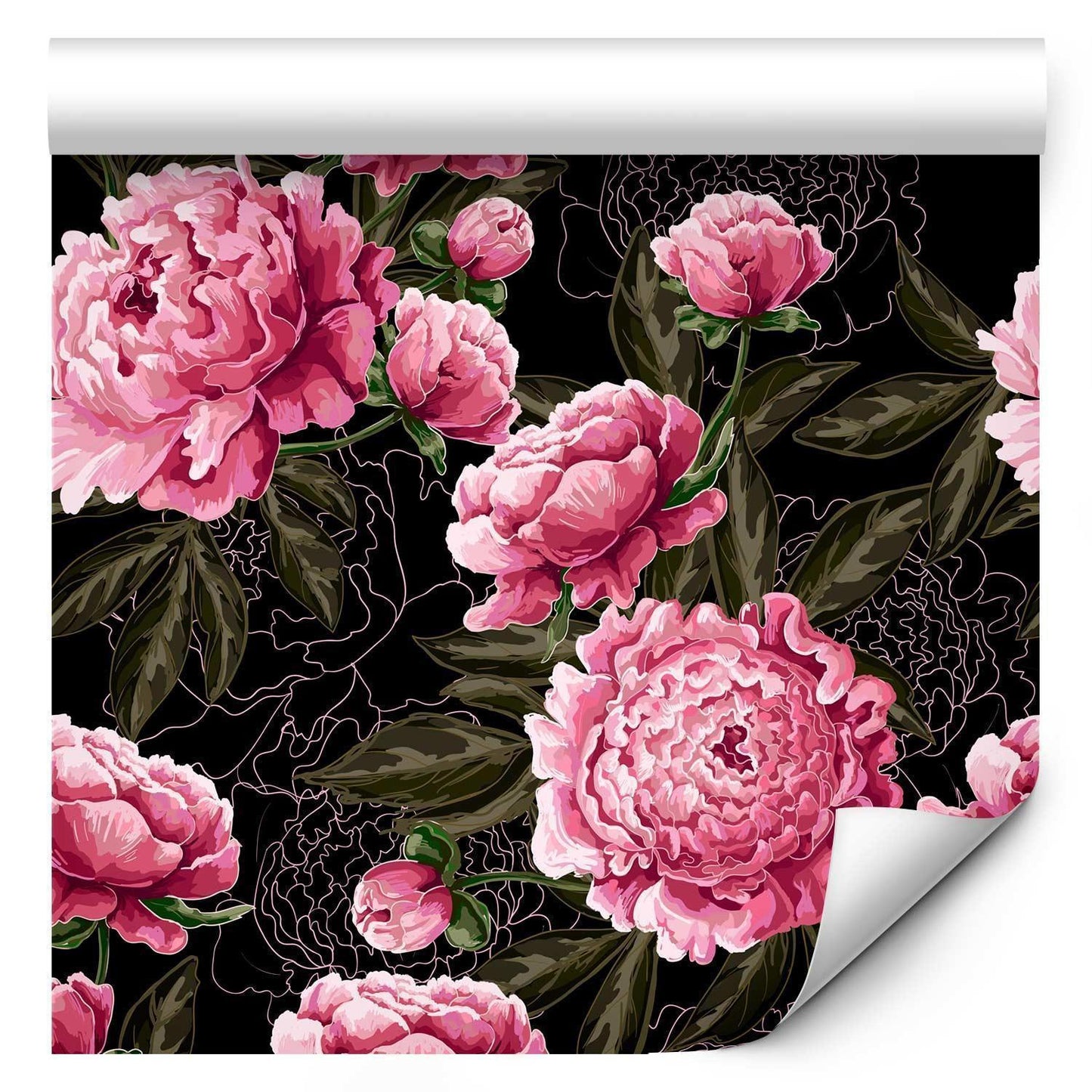 Detailansicht der üppigen Blumenmuster