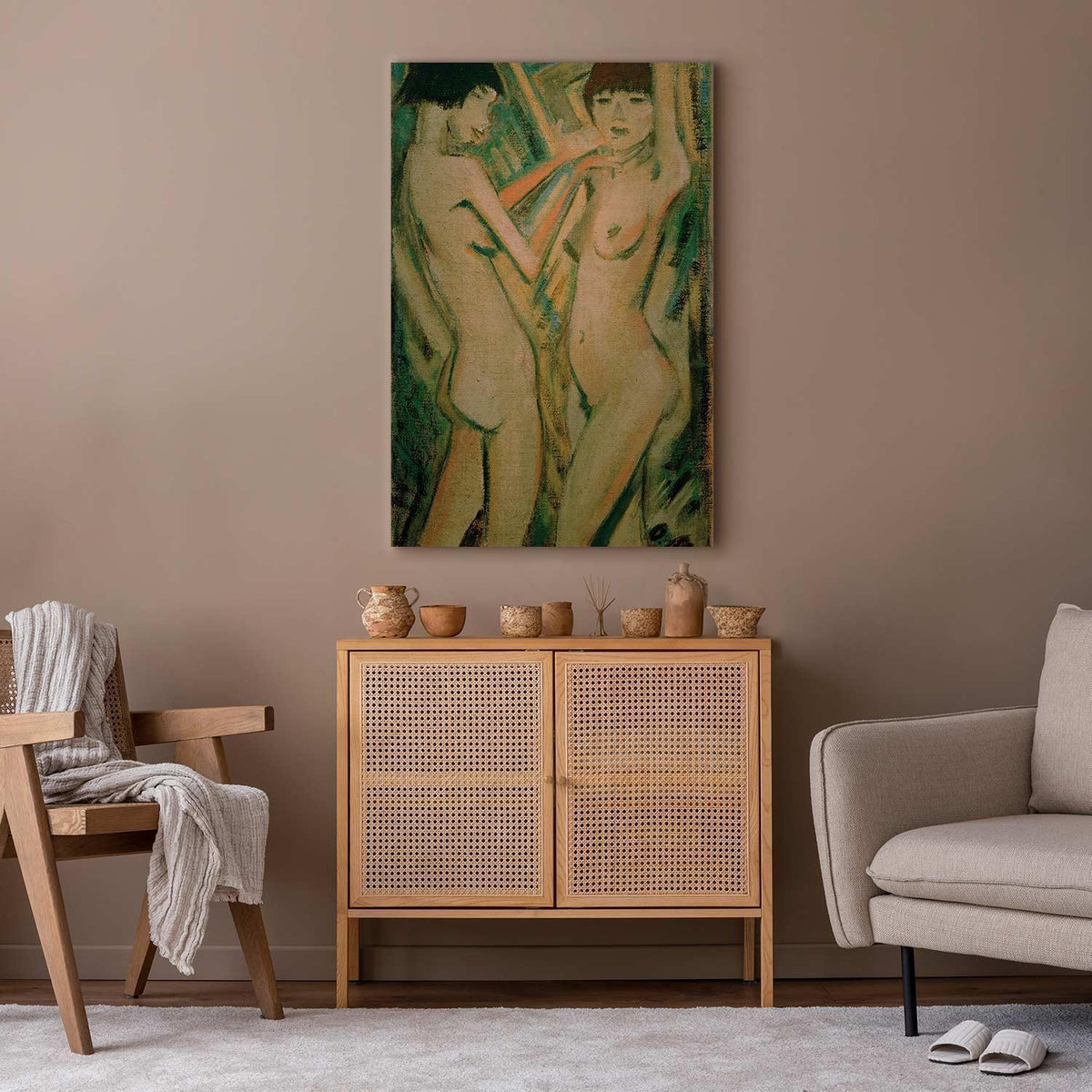 Leinwandbild - Otto Mueller – Two Girls