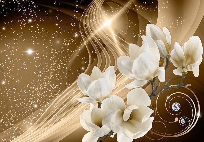 Nahaufnahme des goldenen Musters mit kosmischem Flair