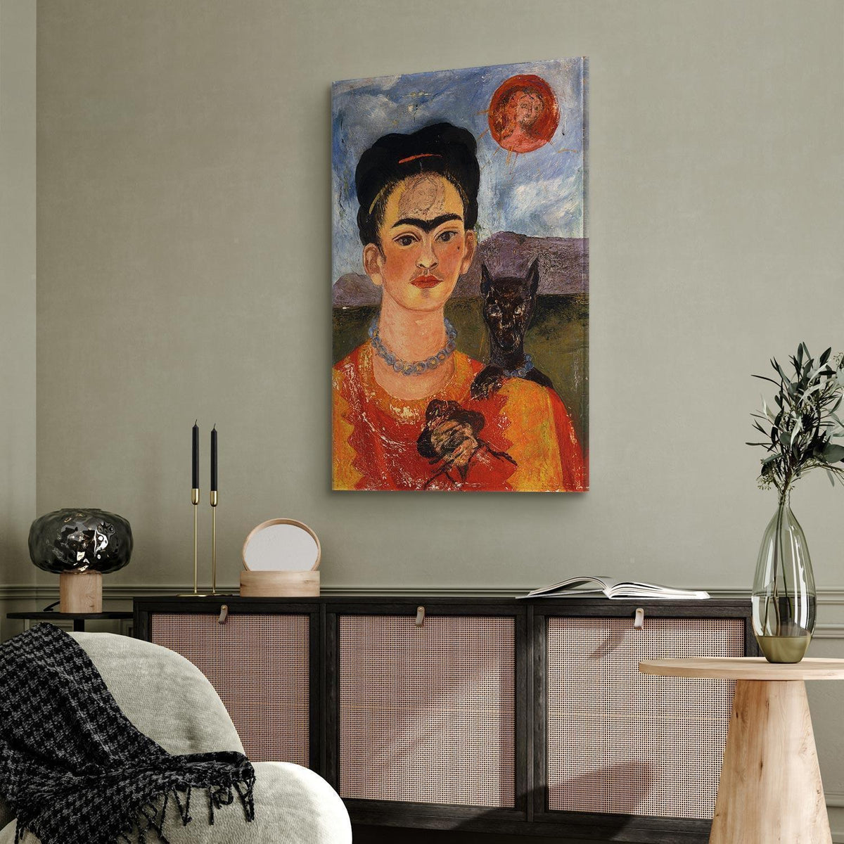 Leinwandbild - Frida Kahlo – Self-Portrait with Diego on My Breast