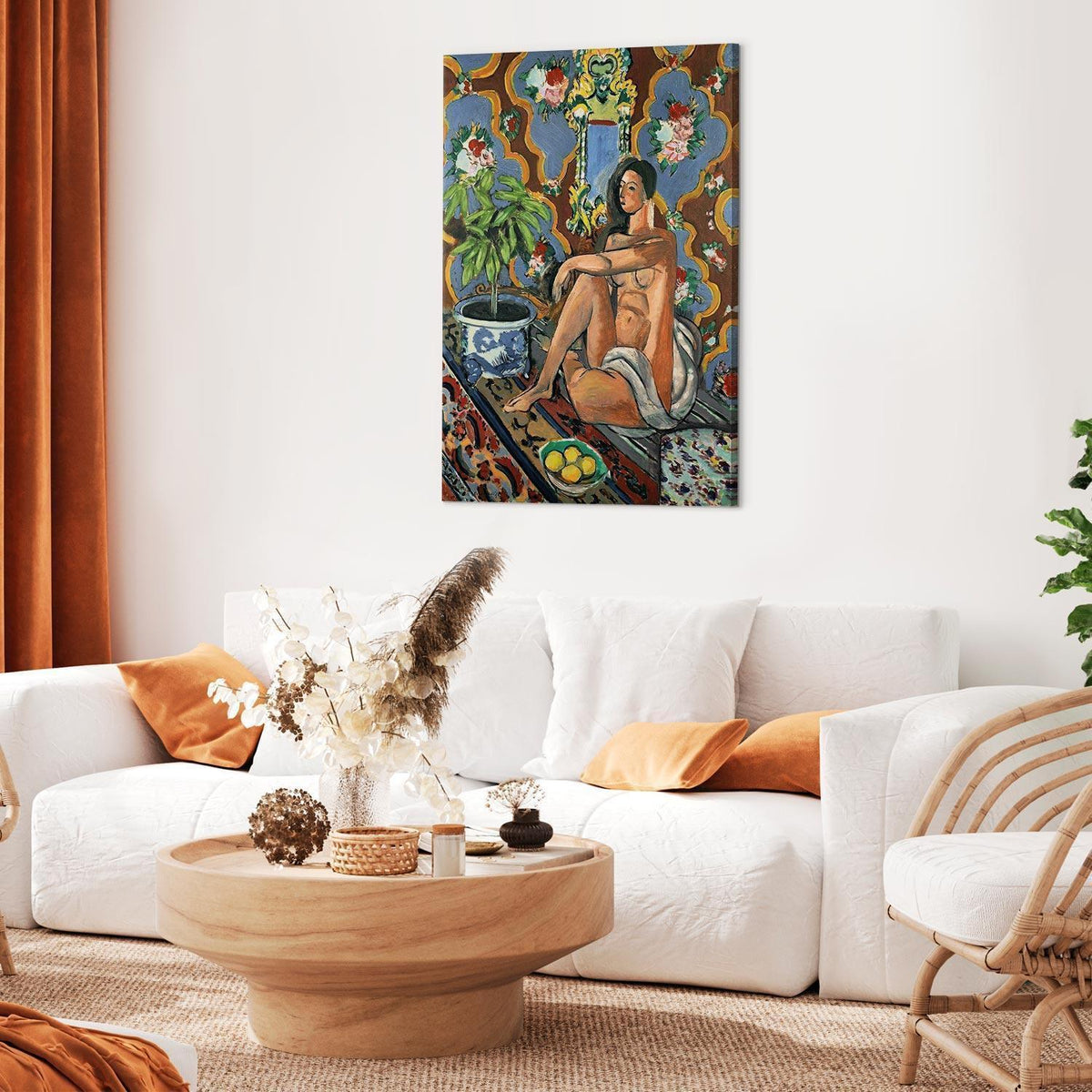 Leinwandbild - Henri Matisse – Decorative Figure on Ornamental Ground