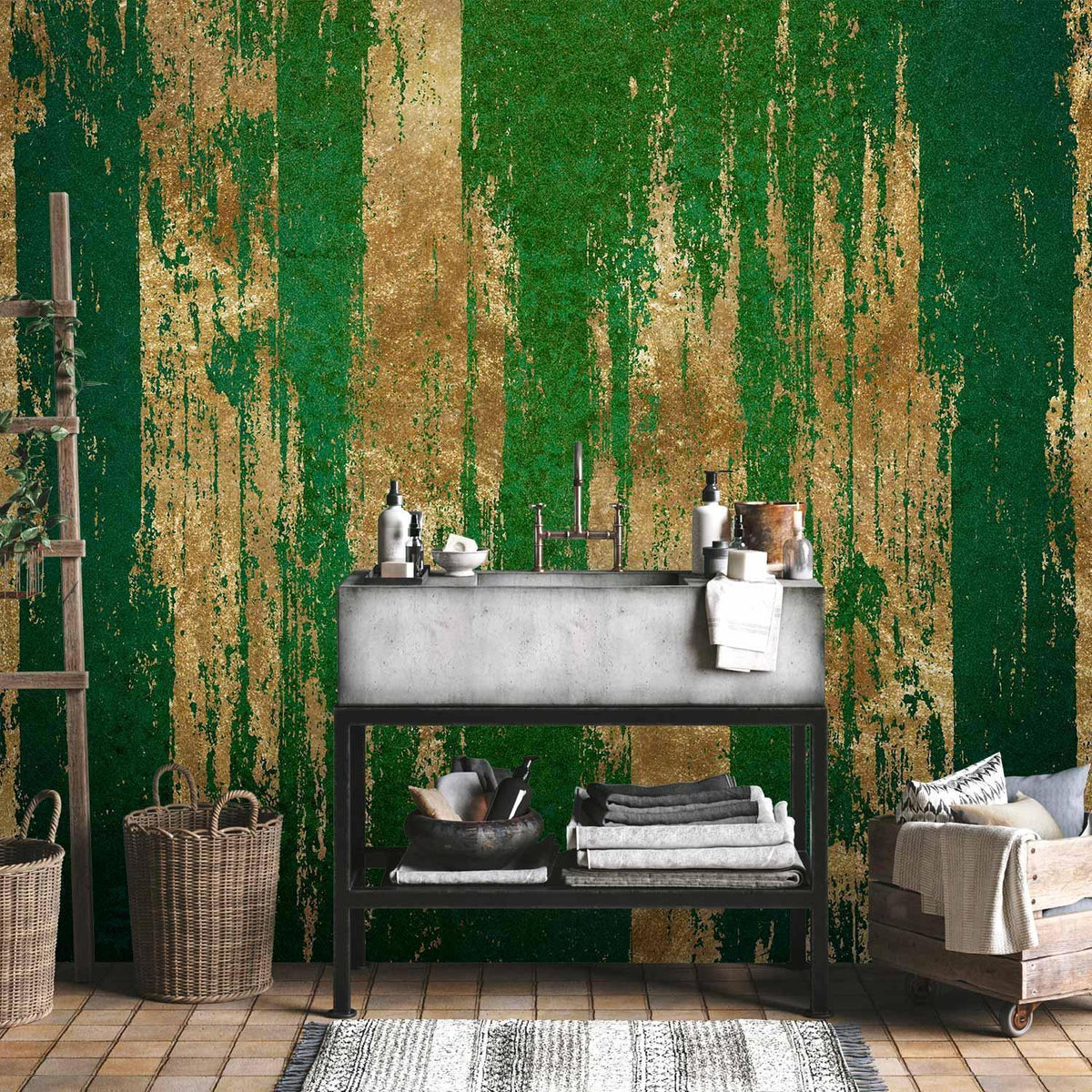 Fototapete - Golden-Green Expression