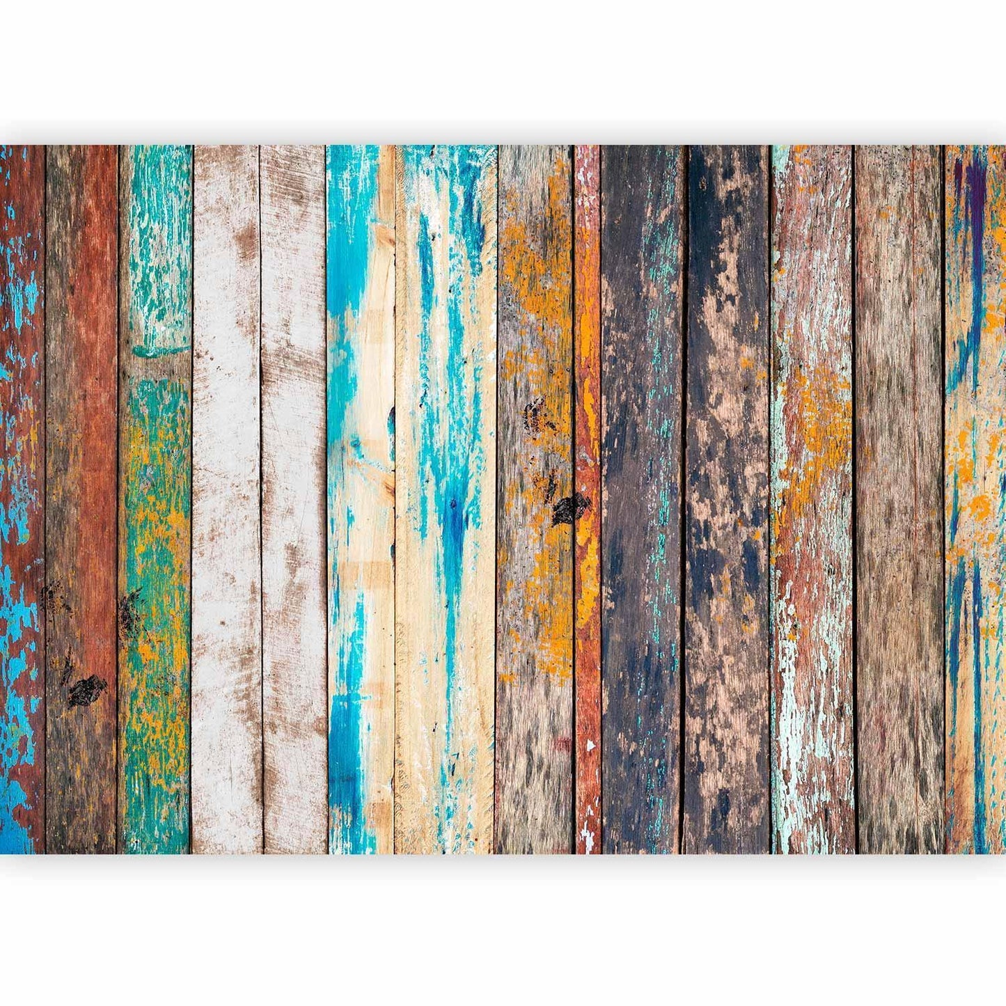 Fototapete - Wooden Rainbow Artgeist