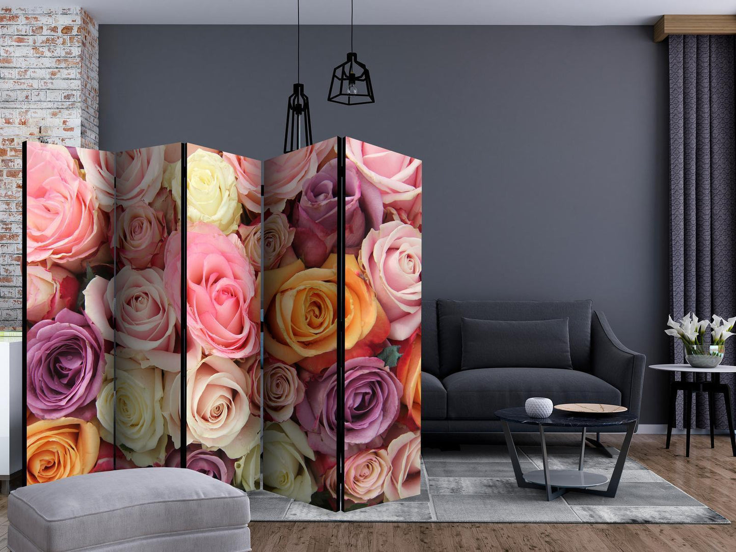 Paravent - Pastel roses II Artgeist