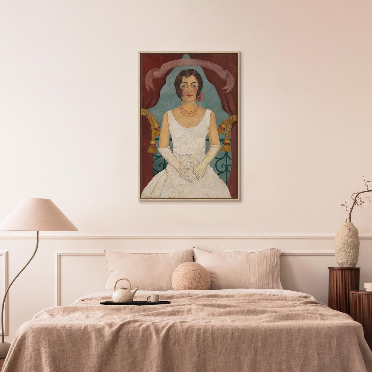 Leinwandbild - Frida Kahlo – Portrait of a Lady in White