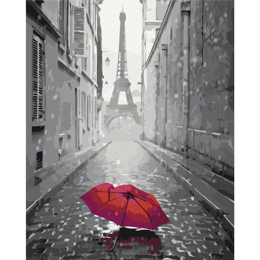 Malen nach Zahlen - Paris (Red Umbrella)