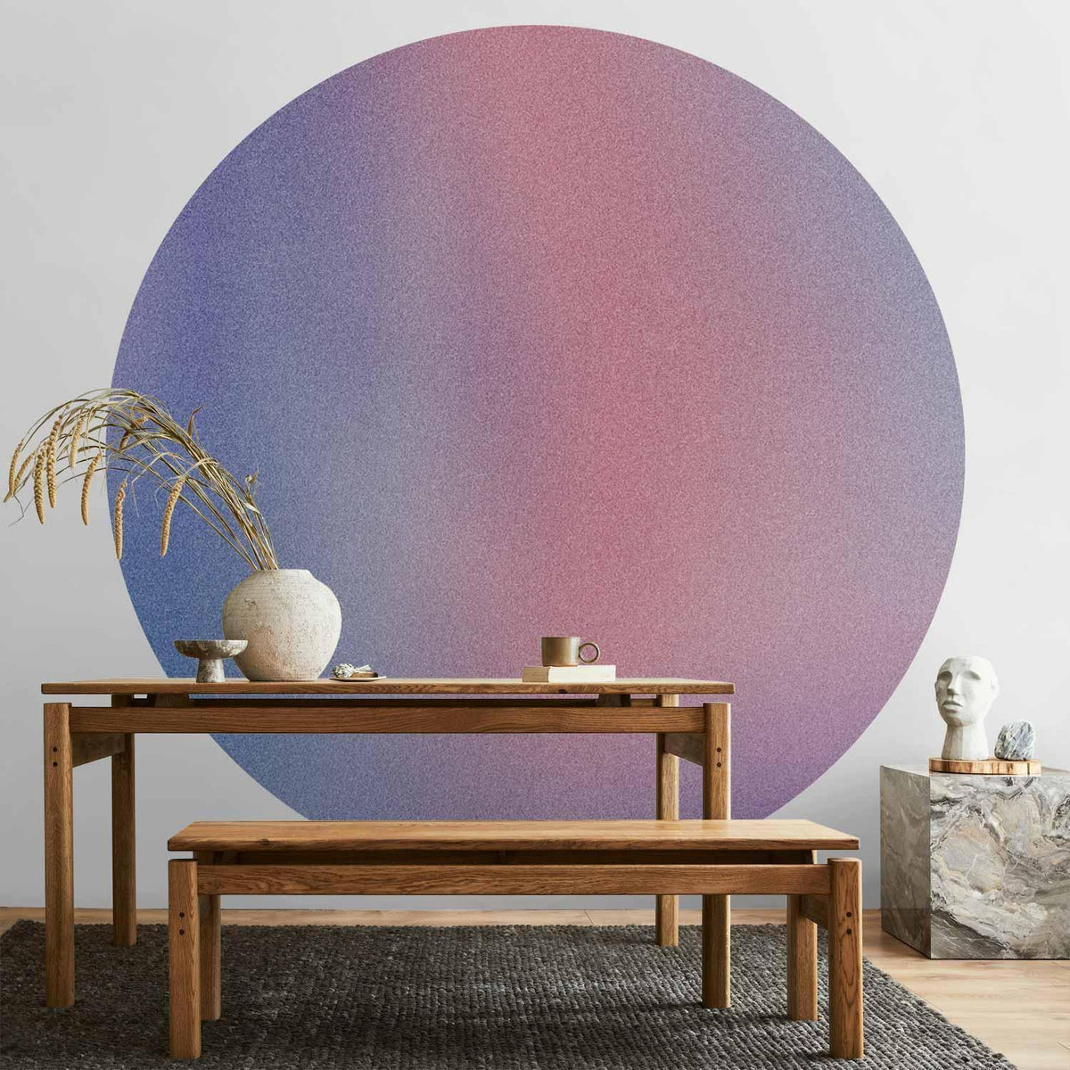 Runde Fototapete - Rainbow gradient - a delicate multicoloured gradient reminiscent of mist