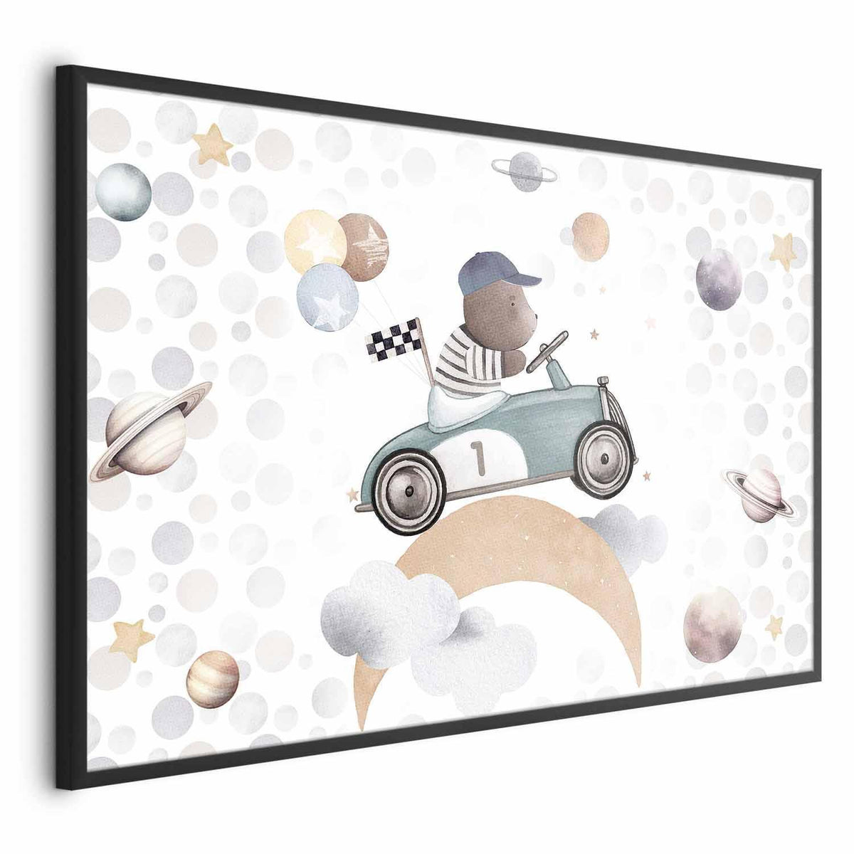 Poster - Bear in a Race Car