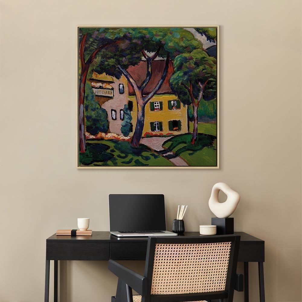 Leinwandbild - August Macke – Staudacherhaus in Tegernsee