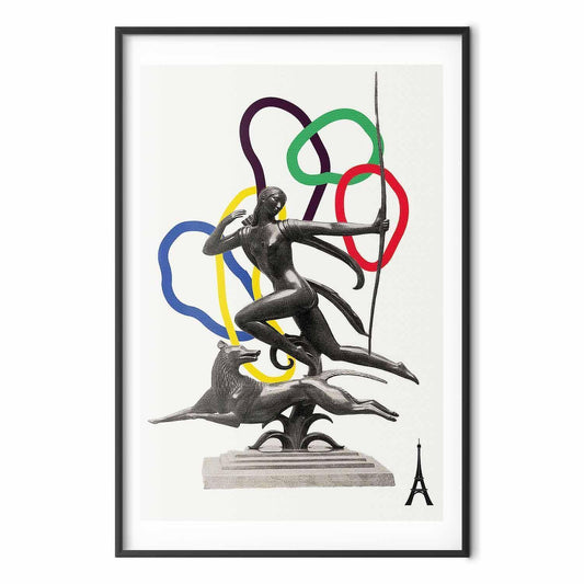 Poster - Collage Graphic - Woman Shooting a Bow