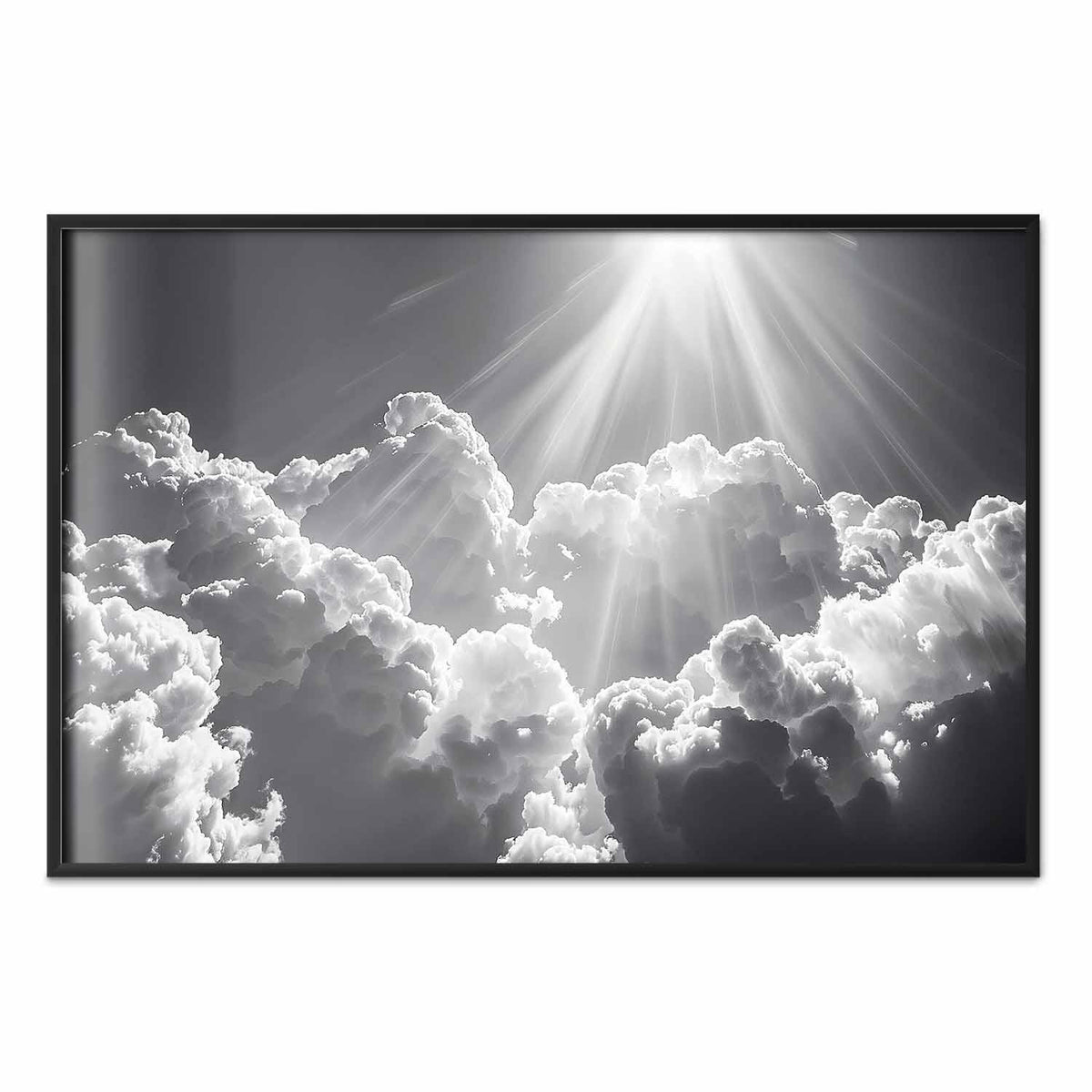 Poster - Hope in the Clouds: Inspiring Sun Rays – Awaken Emotions