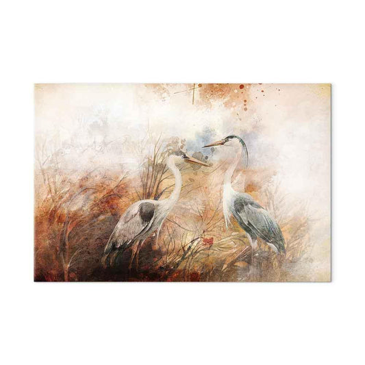 Leinwandbild - Herons on the Hunt (1 Part) Wide