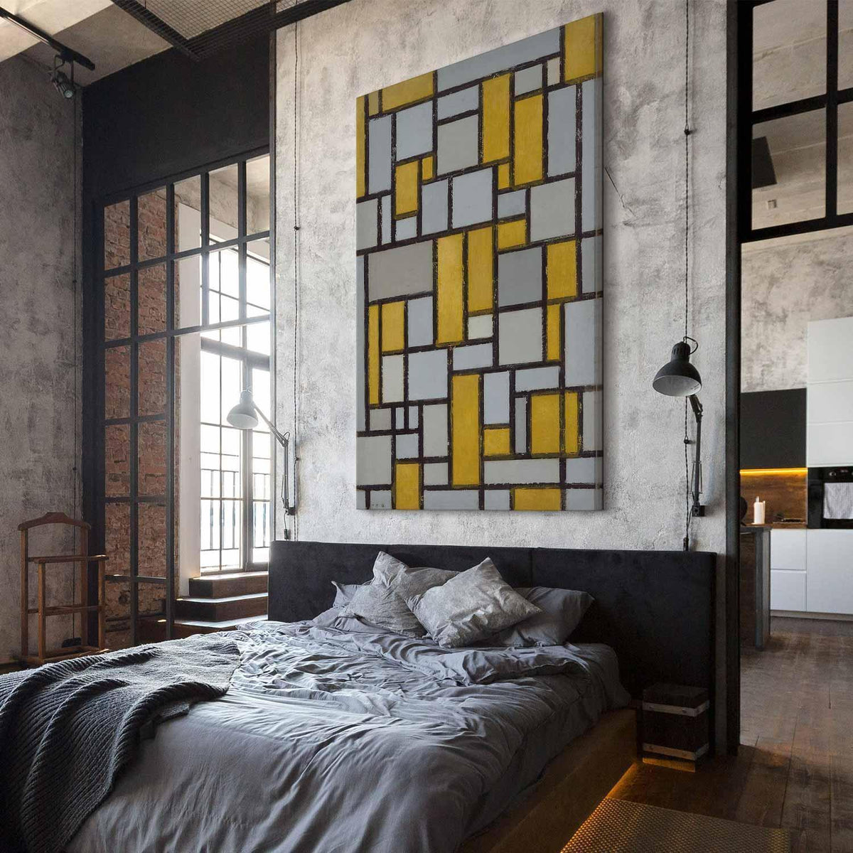 Wandbild XXL - Piet Mondrian – Composition with Grid 27