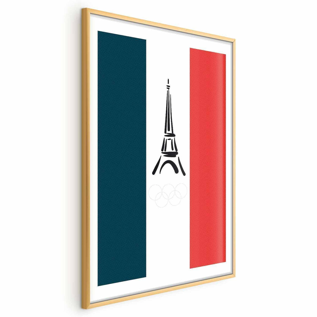 Poster - Graphic Eiffel Tower Against the French Flag