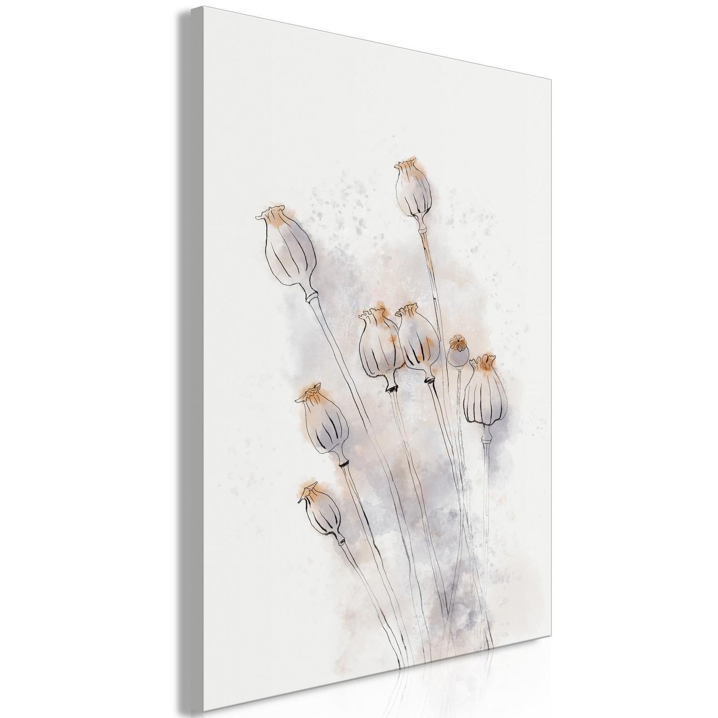 Leinwandbild Friedliche Mohnblumen – Elegante Blütendeko in vertikaler Form