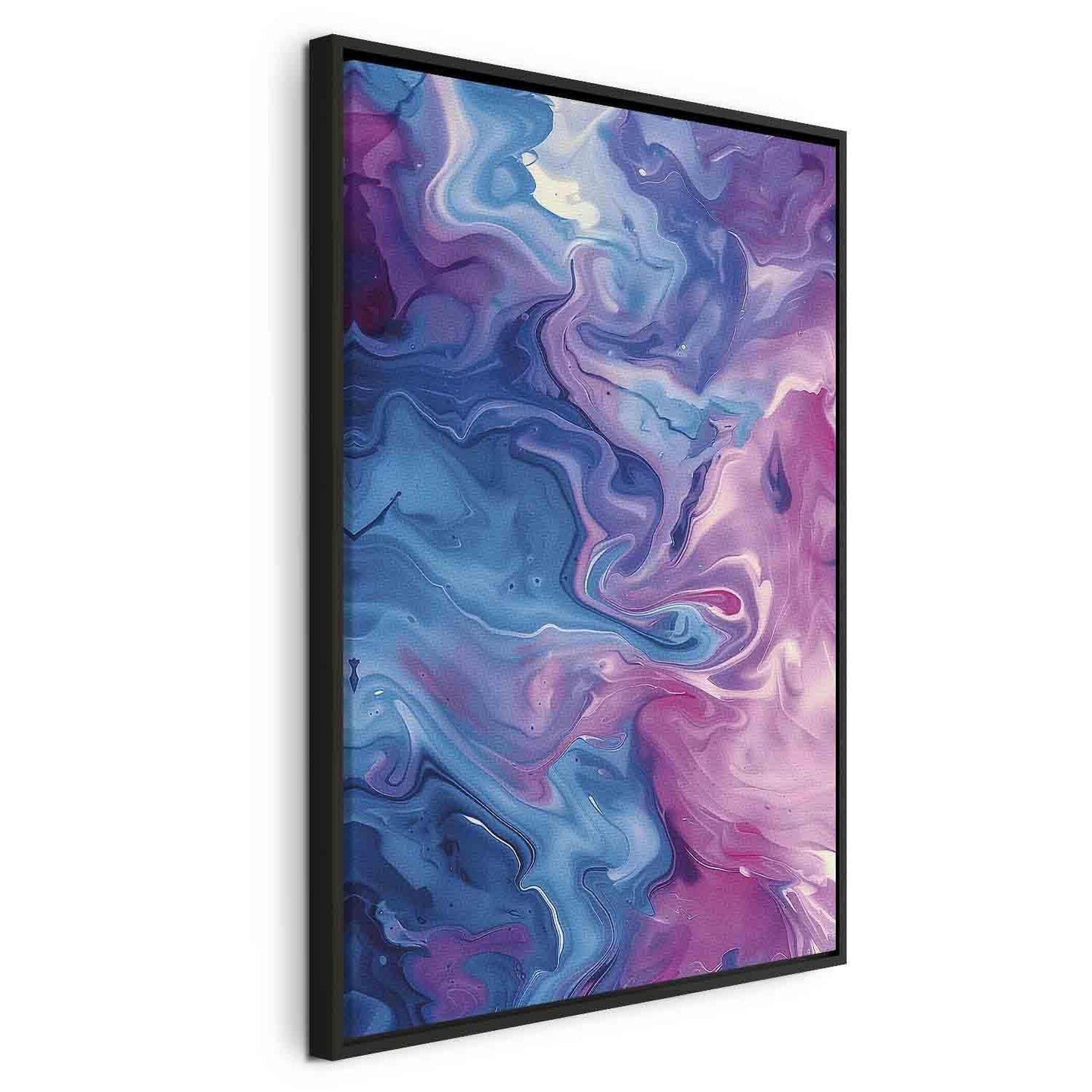 Leinwandbild - Night Flows - Abstract Waves in Shades of Blue and Violet Artgeist