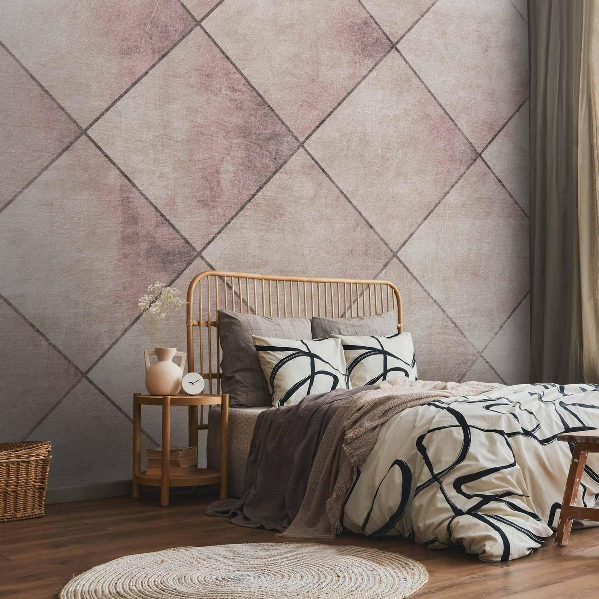 Fototapete - Perfect cuts - geometric symmetrical tiled pattern with pattern