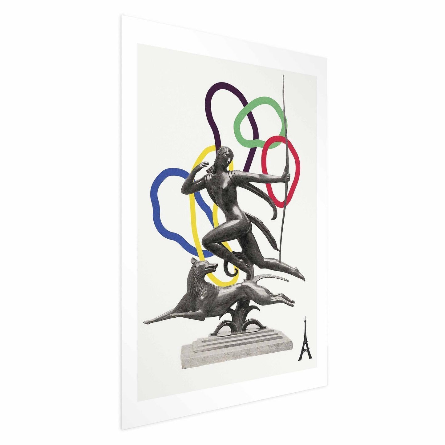 Poster - Collage Graphic - Woman Shooting a Bow Artgeist