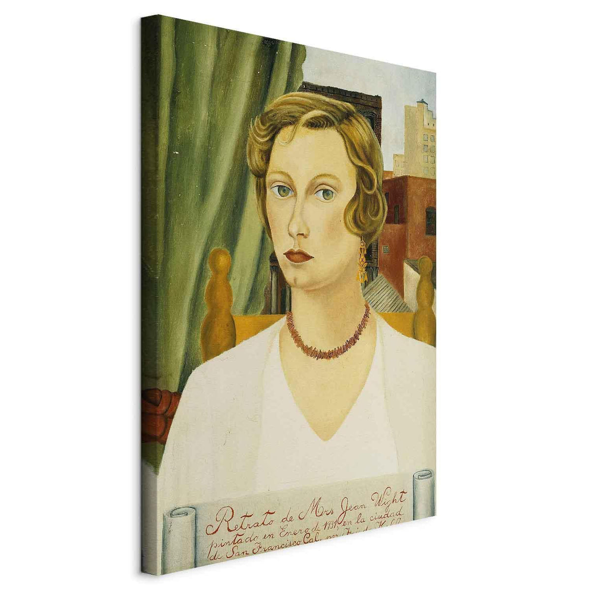 Leinwandbild - Frida Kahlo – Portrait of Mrs Jean Wight