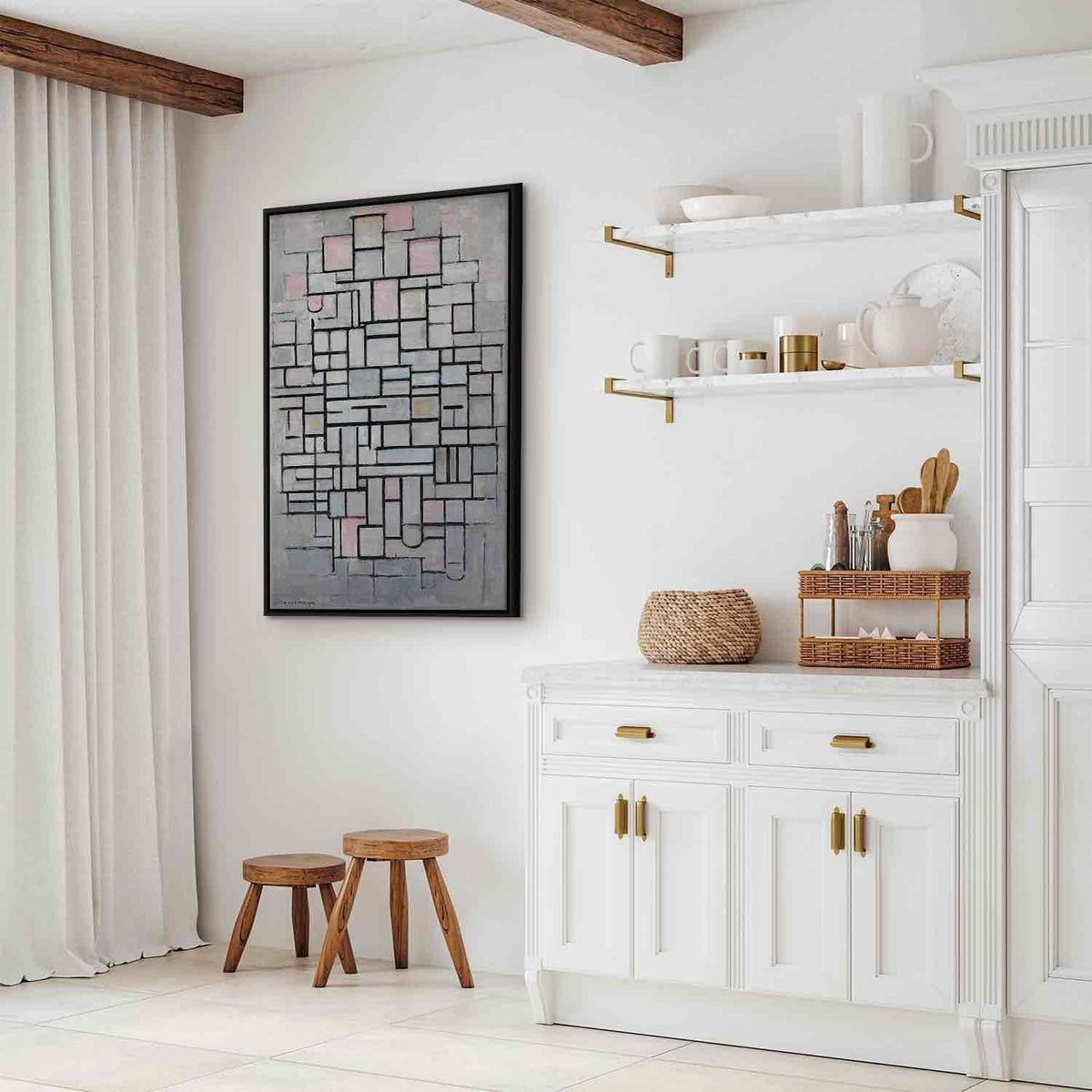 Leinwandbild - Piet Mondrian – Composition No IV
