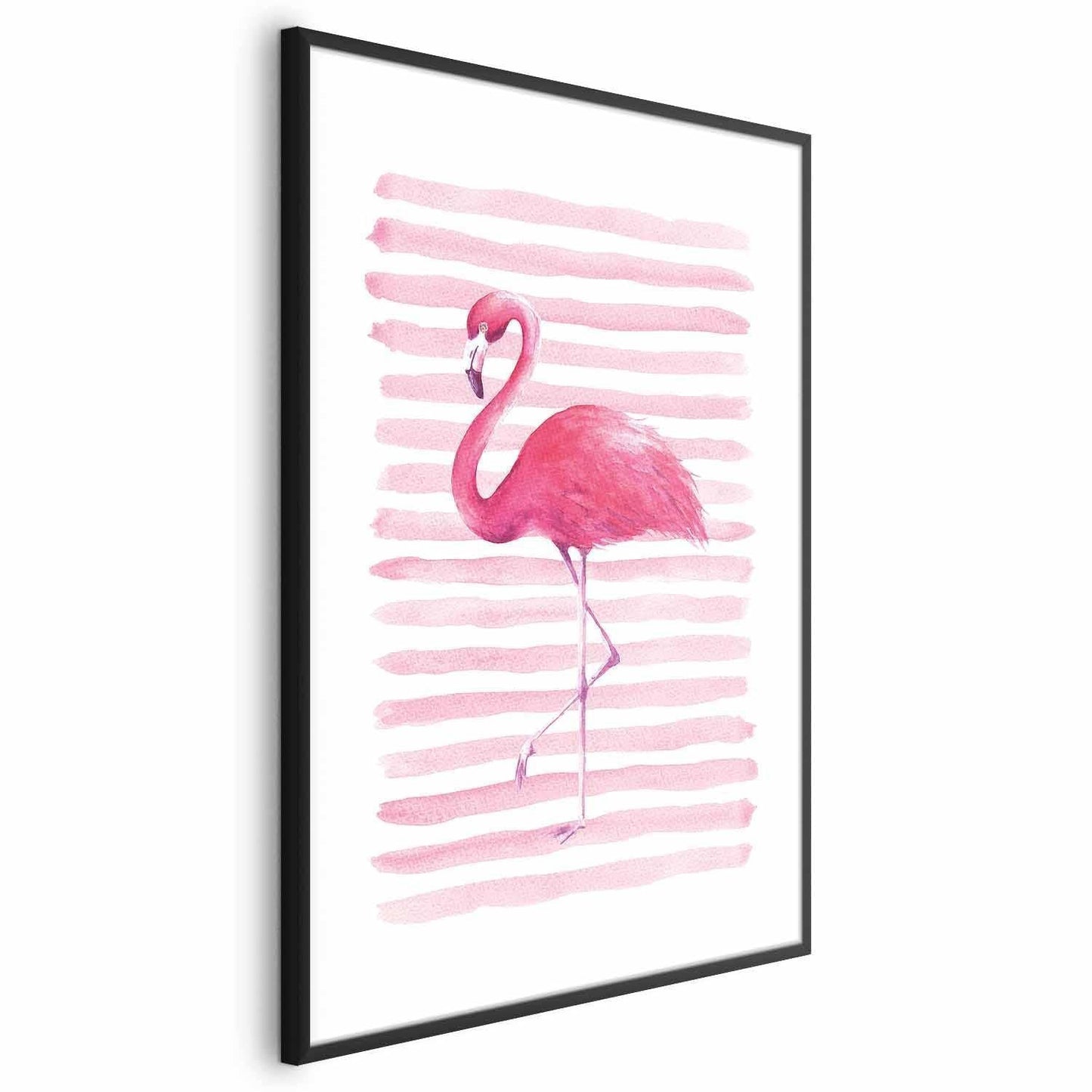 Poster - Flamingo and Stripes Artgeist