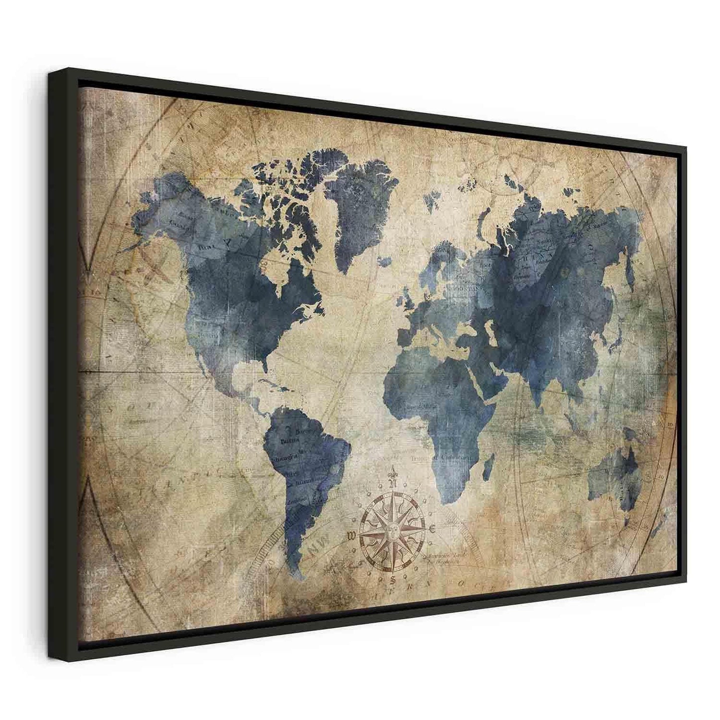 Leinwandbild - Retro Map (1 Part) Wide Artgeist