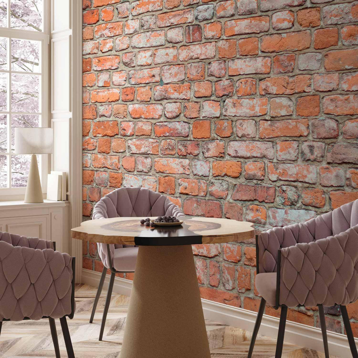 Fototapete - Loft Wall - Pattern Imitating an Old Red Brick