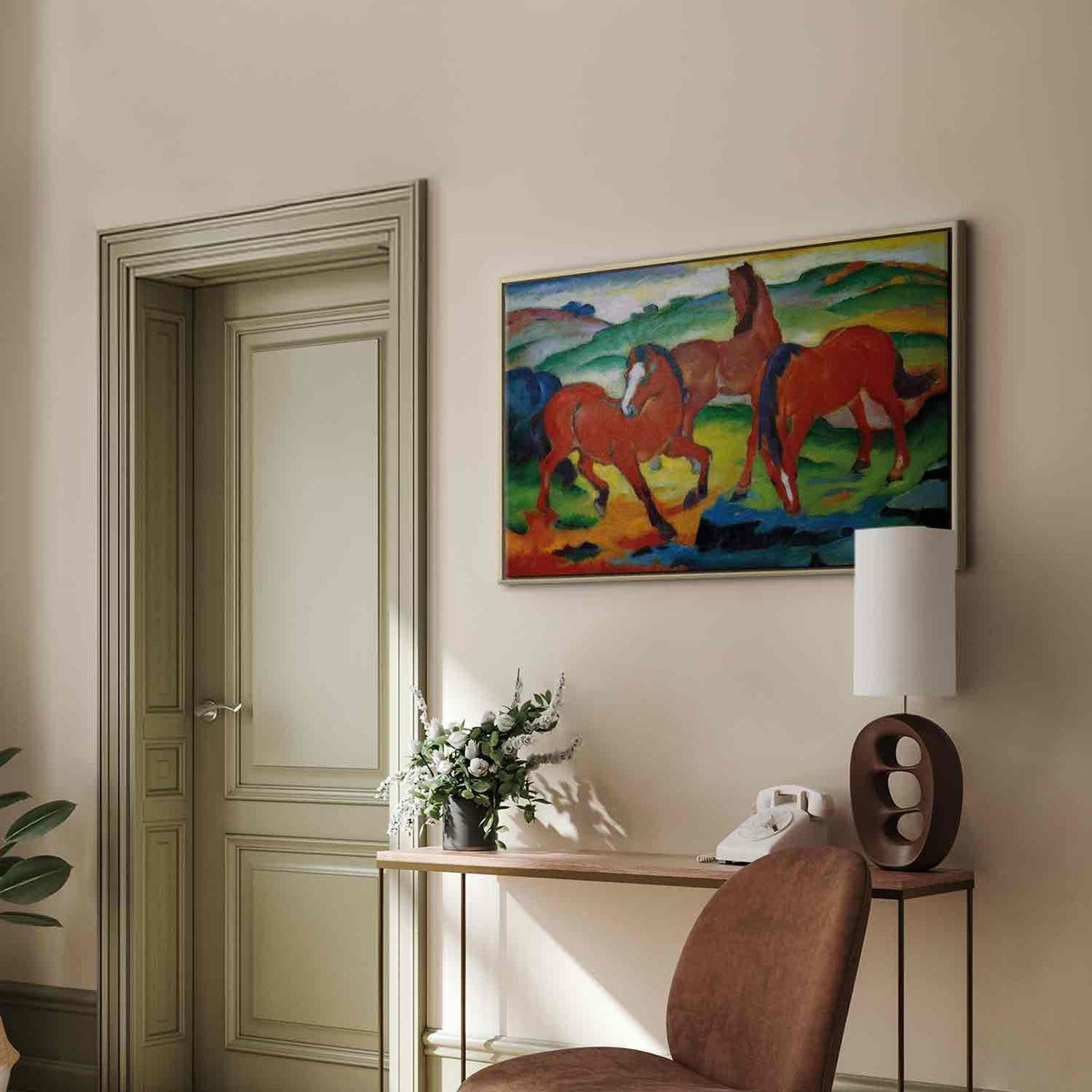 Leinwandbild - Franz Marc – The Red Horses (Grazing Horses IV)