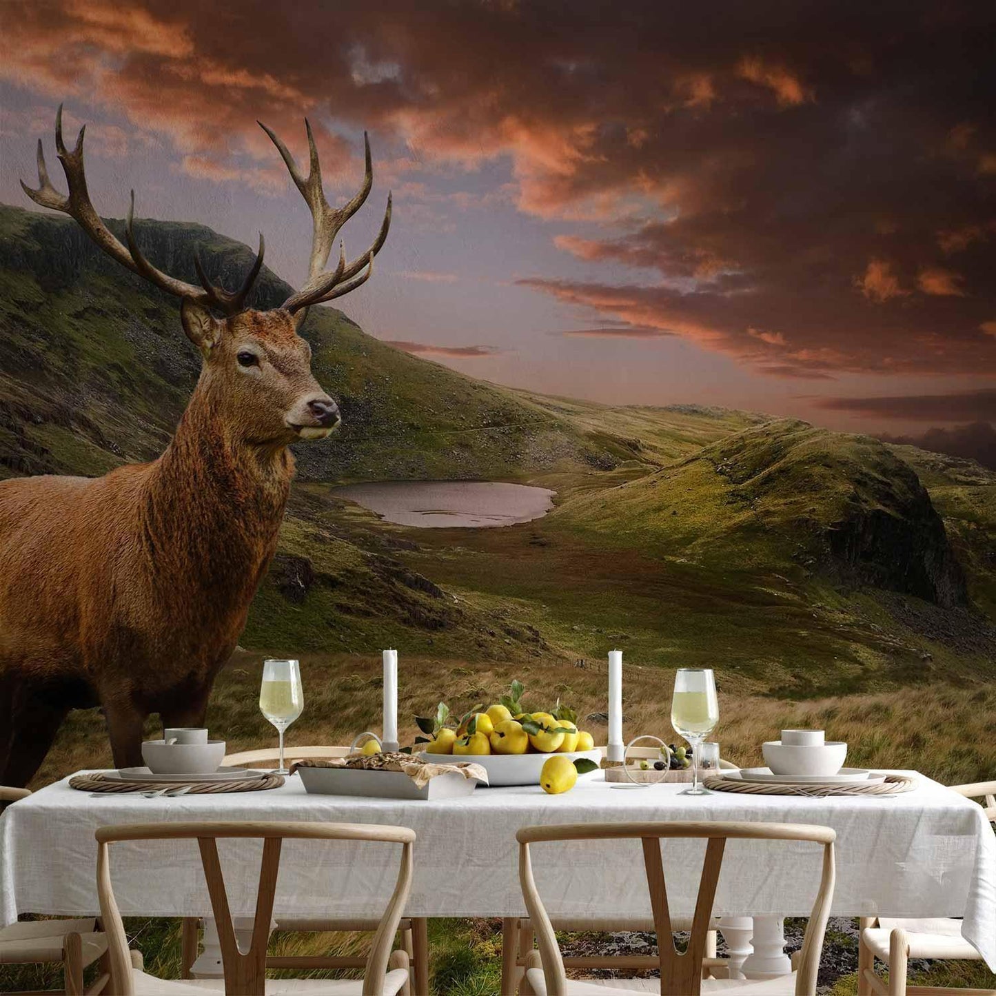 Elegantes Wandbild mit Tier und Landschaft