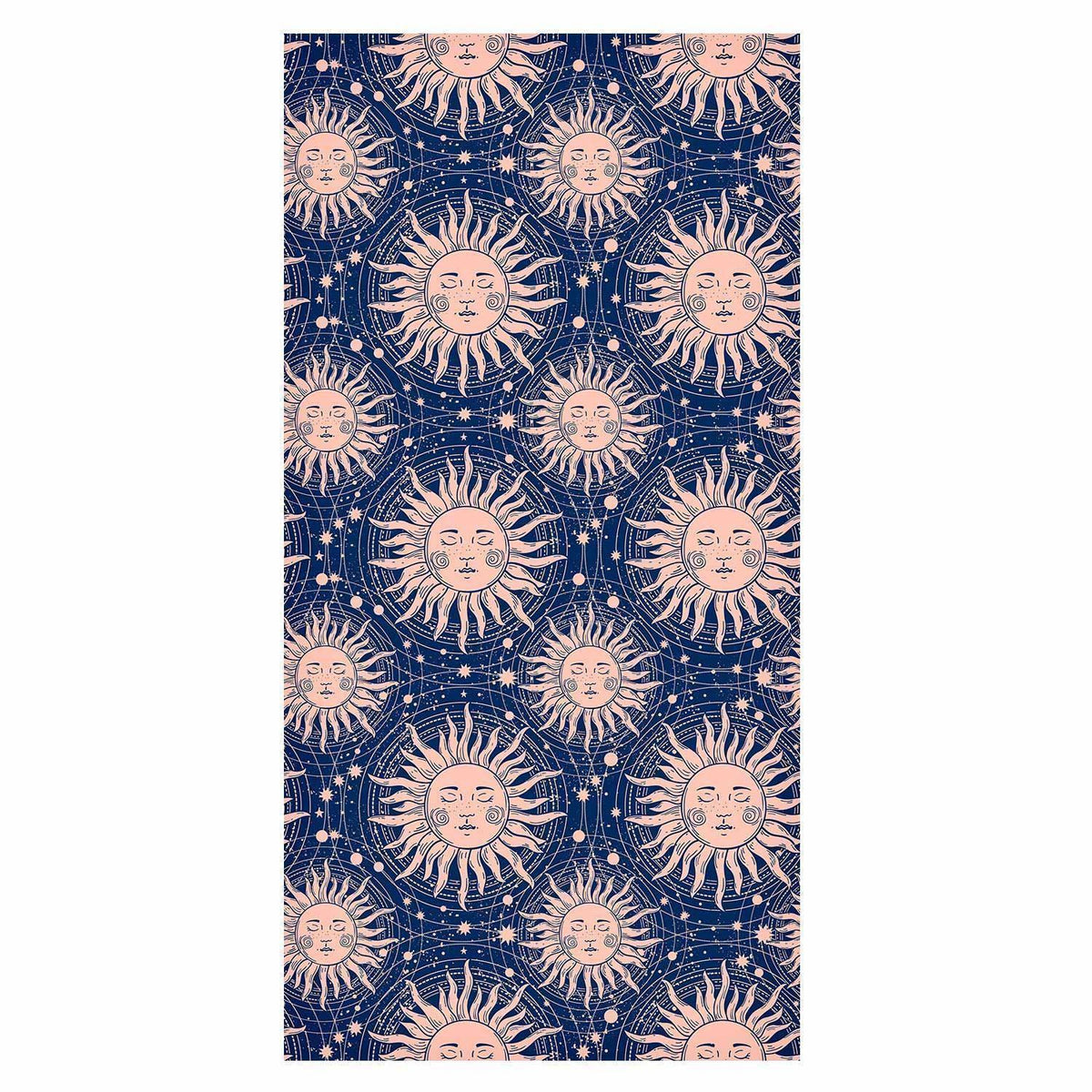 Tapete - Sunny Patterns - Repeating sun motif on a navy background