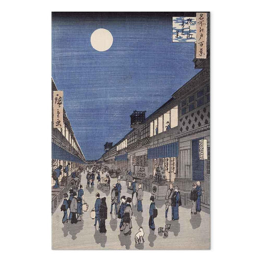 Leinwandbild - Utagawa Hiroshige – Night time view of Saruwaka Street