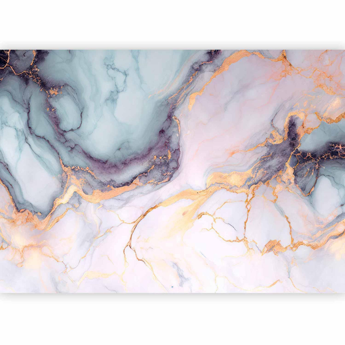Fototapete - Pastel Stones - Pink and Blue Marble-based Structures