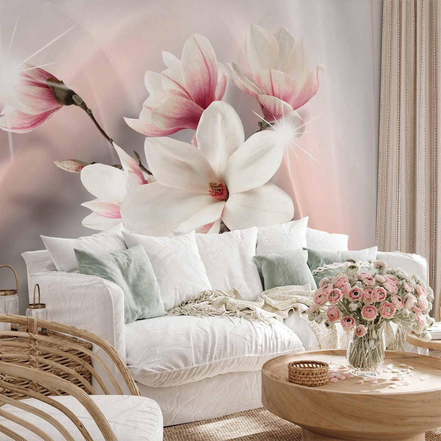 Fototapete - White magnolias Artgeist
