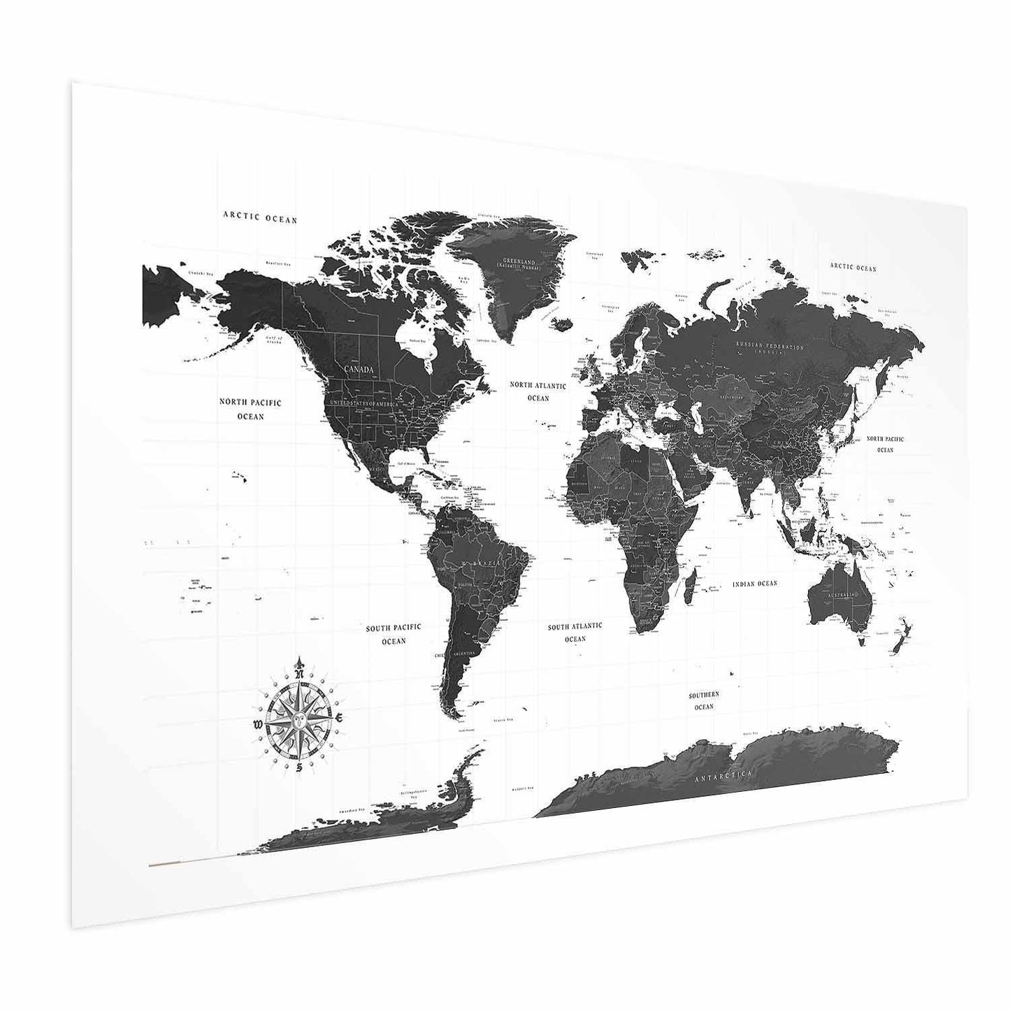 Poster - Monochromatic Map Artgeist