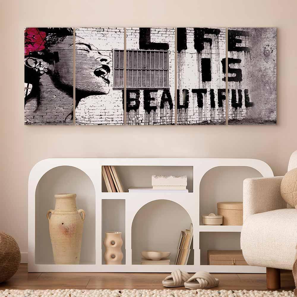 Leinwandbild - Banksy: Life is Beautiful