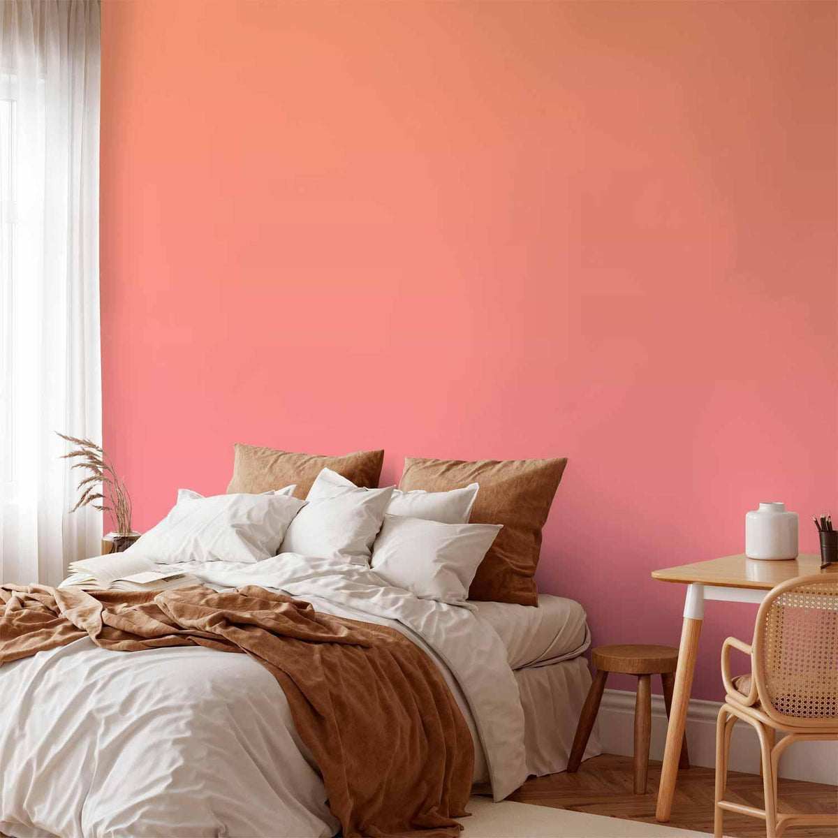 Fototapete - Warm Sunset - Gradient Background from Orange to Pink